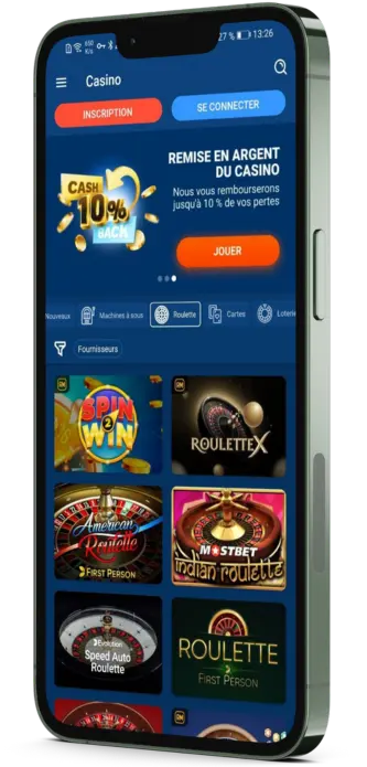 Société bookmaker casino Mostbet